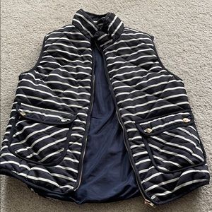 Navy & White striped vest with gold accents